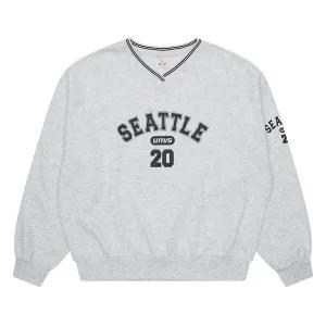 [틴톡] 여자 가을이월 브이넥 셋업 맨투맨티(24QT759)