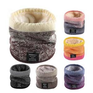 남성용 겨울 스카프 양털 링 반다나 니트 따뜻한 솔리드 넥 워머 두꺼운 캐시미어  손수건 스키 마스크