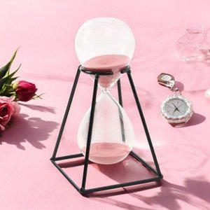 북유럽풍 블랙메탈 유리 모래시계 30분 사우나 타이머_20553896