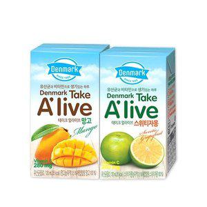 덴마크 테이크 얼라이브 망고/스위티자몽 120ml 32팩 과일주스