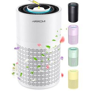 HEPA 3-in-1 필터가 장착된 침실용 에어로미 공기청정기, 반려묘 소변 냄새를 위한 반려동물 최대 990피트 커버, 털, , 먼지, 연기 A2001 화이트