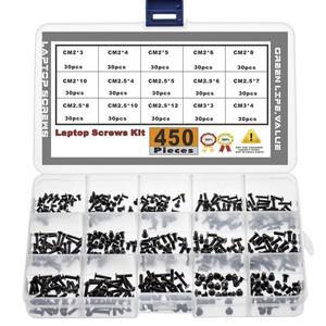 450개 (15가지 크기) M2 M2.5 M3 노트북 컴퓨터 나사 키트 세트 (SSD IBM HP Dell Lenovo Sony Toshiba Gat