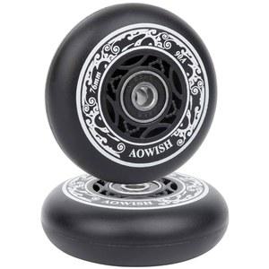 AOWISH 76mm 90a 립서프 휠, 베어링 ABEC-9 포함 RipStik DLX 캐스터 보드, 디럭스 주니어 스케이트 보드, 휠 피벗 스케이트 보드 2개, 캐스터 보드 스케이트 보드 (2개 세트) (블랙)