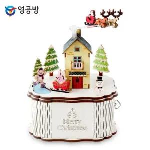 오르골 회전형 나무 크리스마스 마을 DIY 인테리어오르골 예쁜오르골 디자인오르골