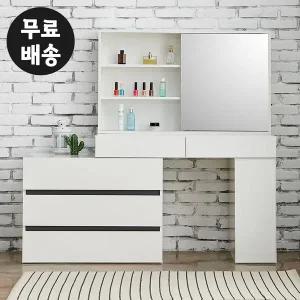 [벤티스가구]체스 슬라이딩 확장형 화장대 세트 서랍장 수납 안방 수납형 화장대 서랍 입식 가구