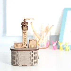 DIY 조립 회전 우드 오르골 인천국제공항 태엽오르골 오르골시계 엔틱오르골 모형오르골