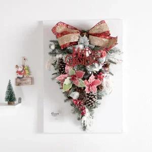 /플라워트리 크리스마스 액자 트리 벽 장식 LED 노벌티캔버스 70cm