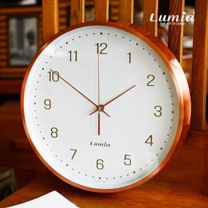 [루미아]애런 인테리어 모던 벽시계 / 화이트 R101 (로즈골드)  (무소음 벽걸이시계/결혼선물/집들이선물)