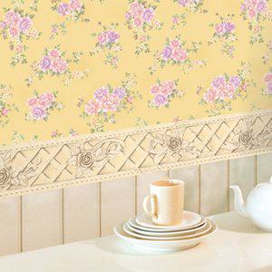 [매직픽스]포인트 몰딩 띠벽지 시트지 장미격자 베이지(MB-11)