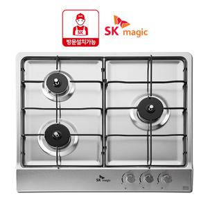 SK매직 GRA-B322K/B323K 빌트인 3구 가스레인지 스텐상판 560X480