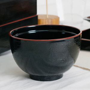흑 공기 소 멜라민 일식 밥그릇 밥공기 장국 그릇