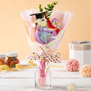 졸업식 비누 꽃다발 학사모 비누꽃 킨더조이 선물 핑크장미 유치원 초등