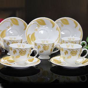 세라테크[장미골드 커피잔 5인조세트(10p)] 도자기