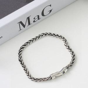 925실버 유광/무광 로프 체인버클 남자 남녀공용 커플 은팔찌