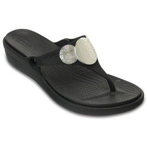 [크록스] 우먼 산라 엠벨리시드 웨지 플립 샌들 플립 슬리퍼 204009-923