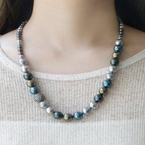 [바이데이지] 조개컷팅 멀티컬러 진주 목걸이 Bn0463