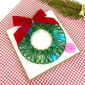 [오피스스쿨] 스트링아트 크리스마스 리스 만들기 1인세트 LED포함 DIY 스트링아트놀이 크리스마스만들기