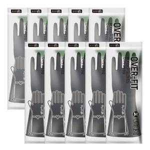 명진 탈착용이 용이한 오버핏 고무장갑 그레이 10개 (중)