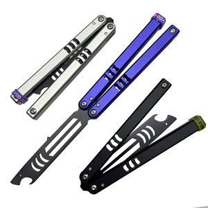 훈련 버터플라이 나이프 MAKO V4 클론 병따개 알루미늄 핸들 Balisong 트레이너 스포츠 및 야외
