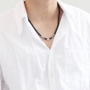 [벨가] 써지컬스틸 6mm 호안석 천연석 믹스 목걸이