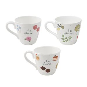 슈크레 이니셜 머그 1P / 일러스트 / 도자기