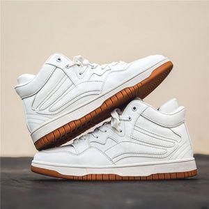 남성용 하이탑 가죽 운동화, 편안한 미끄럼 방지 농구화, 통기성 캐주얼 스포츠 테니스화, 커플 스니커즈
