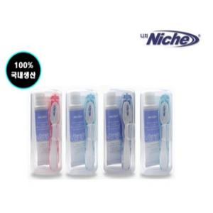 니치 접이식 여행용 칫솔치약세트x4세트(색상렌덤)