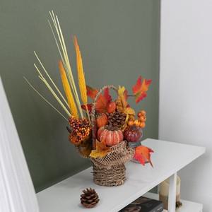 호박 모형 바구니 가을set 50cm 인테리어 조화 장식 테이블 소품 꾸미기 추수감사절