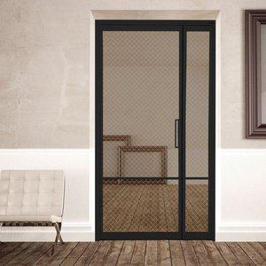 [신세계몰]비대칭 여닫이 중문 디바이드선택 브론즈망입유리 현관 아파트 스윙 도어