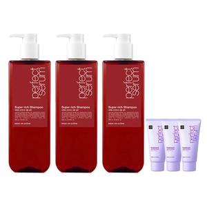 미쟝센 퍼펙트 세럼 샴푸 슈퍼리치, 680ml, 3개 + 증정 (세럼 매직스트레이트 트리트먼트 30ml, 3개)