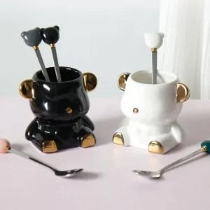 곰돌이 티수저통 티스푼 티포크 꽂이