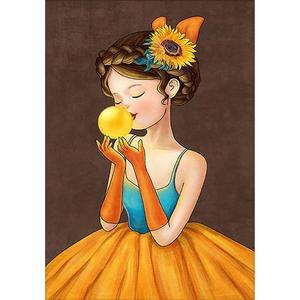 [OFM6NRP1]소녀 2  패브릭  보석십자수 40x50