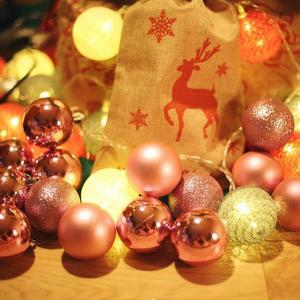 [OFLP959Q]트리 오너먼트 볼장식 6cm 16입  핑크