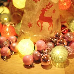 [OFLP9591]트리 오너먼트 볼장식 4cm 24입  핑크