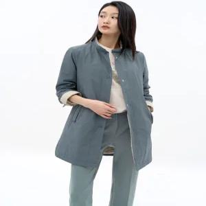 [지센][지센] 퀼팅안감 하이넥 코트 LFCAN101_GE