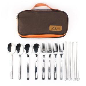 [RG55N8P4]캠핑 가족용 식기 4인 세트 케이스 가방 수저통