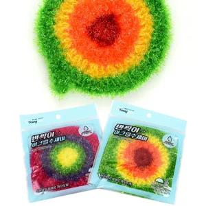 반짝이 아크릴수세미 무지개 기름기제거 쑤세미 1매 기스방지제품