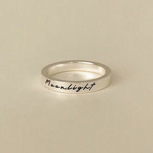 여자 써지컬 연인 기프트 필기체 기념일 실버링 반지