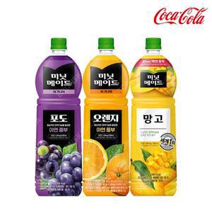 미닛메이드 1.5L 포도 100% +에센셜 오렌지 +망고 총 3패트
