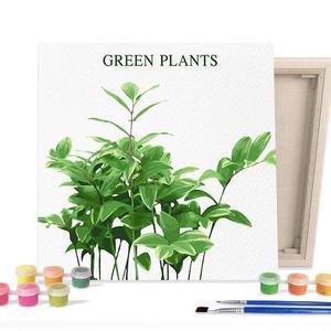 [RGKMR48T]DIY 페인팅 캔버스 보태니컬 그린리프 25X25