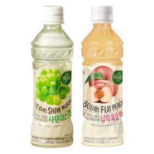 [한번에먹자쇼핑몰] 웅진 자연은 샤인머스캣 340ml 6개 + 납작복숭아 340ml 6개 / 총 12개