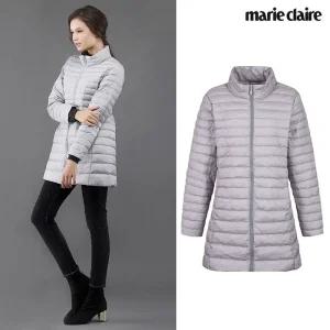 [마리끌레르] 여성 덕다운 경량 점퍼멜란지화이트