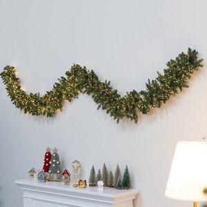 [플라워트리]크리스마스 일자 가랜드 무장식 벽장식 고급 울창한 초록숲 270cm PE PVC 테이블 벽걸이 데코