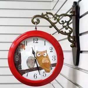 GB2271 부엉이 양면벽시계 포인트 레드 취침등 양면시계