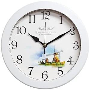 GB4837 벽시계 21cm 화이트 풍차 엔틱시계 원목시계