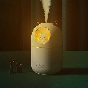미니 가습기 USB 무드등 고양이 램프 초음파 가습기 사무실 탁상용 책상 소형
