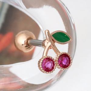 [라울스톤] 써지컬 패션 체리 과일 큐빅 피어싱