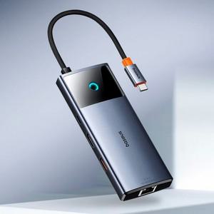 베이스어스 인터넷허브 메탈 글림2 C타입 6in1 멀티 허브 도킹스테이션 10Gbps
