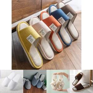 코셀마 린넨 코튼 실내화/여자/슬리퍼/면/층간/소음/방지/푹신한/여성/실내/용/쿠션/거실/가정/사무실