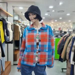 베네통/애플아울렛/자카드 체크 카라 가디건/BAKC56361